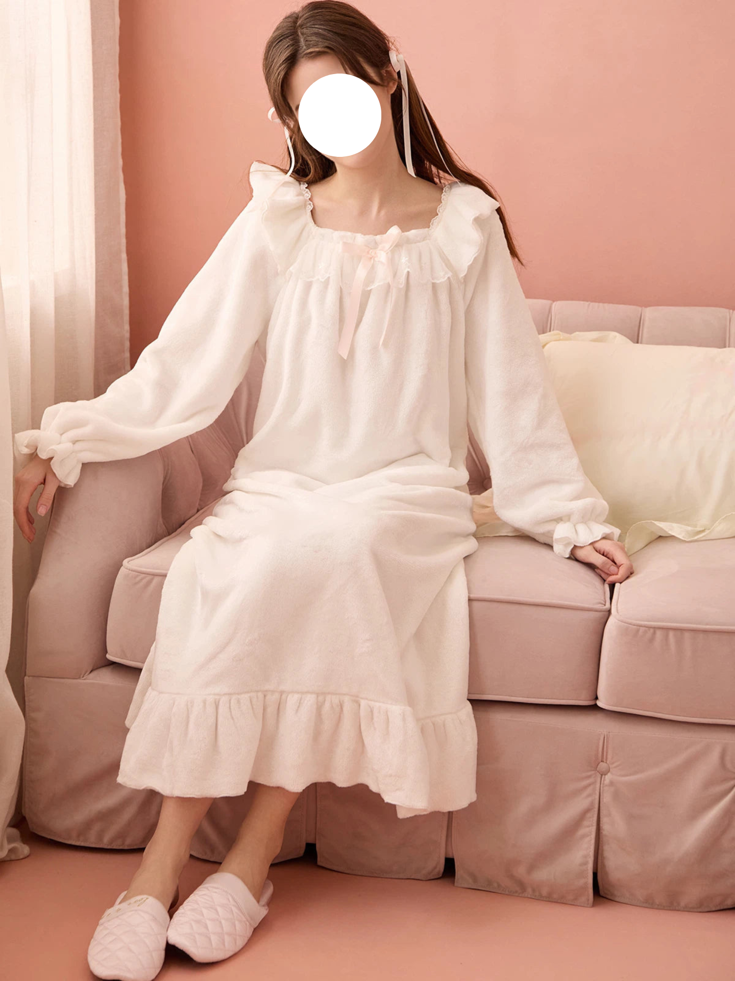 Cream White Plush Fleece Pajamas Cloud Soft Loungewear for Winter Spring Sleep