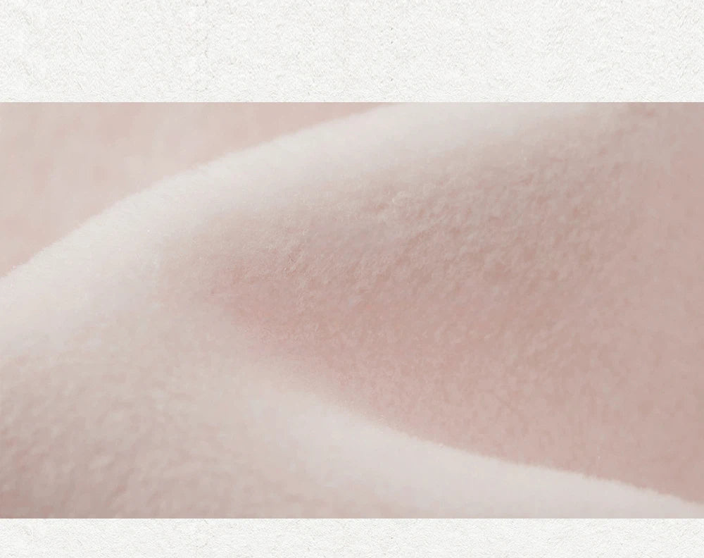 Apricot Pink Lantern Sleeve Fleece Pajamas Soft Warm Loungewear for Winter